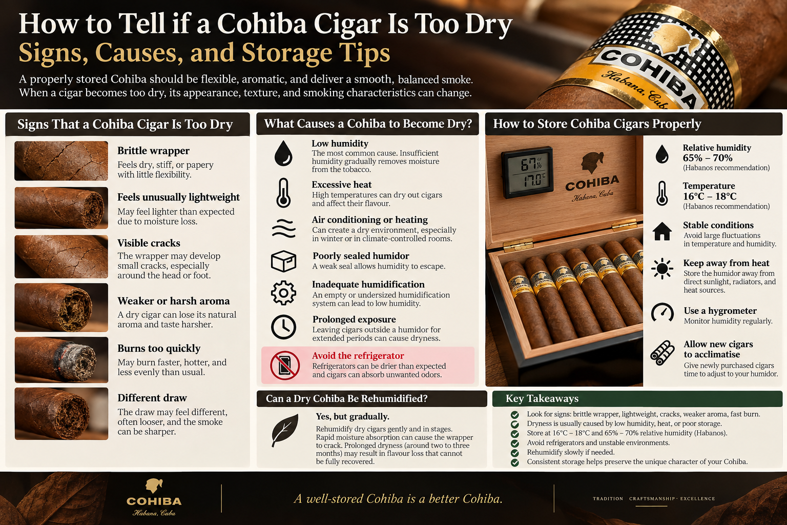 How to Tell if a Cohiba Cigar Is Too Dry: Signs, Causes, and Storage Tips