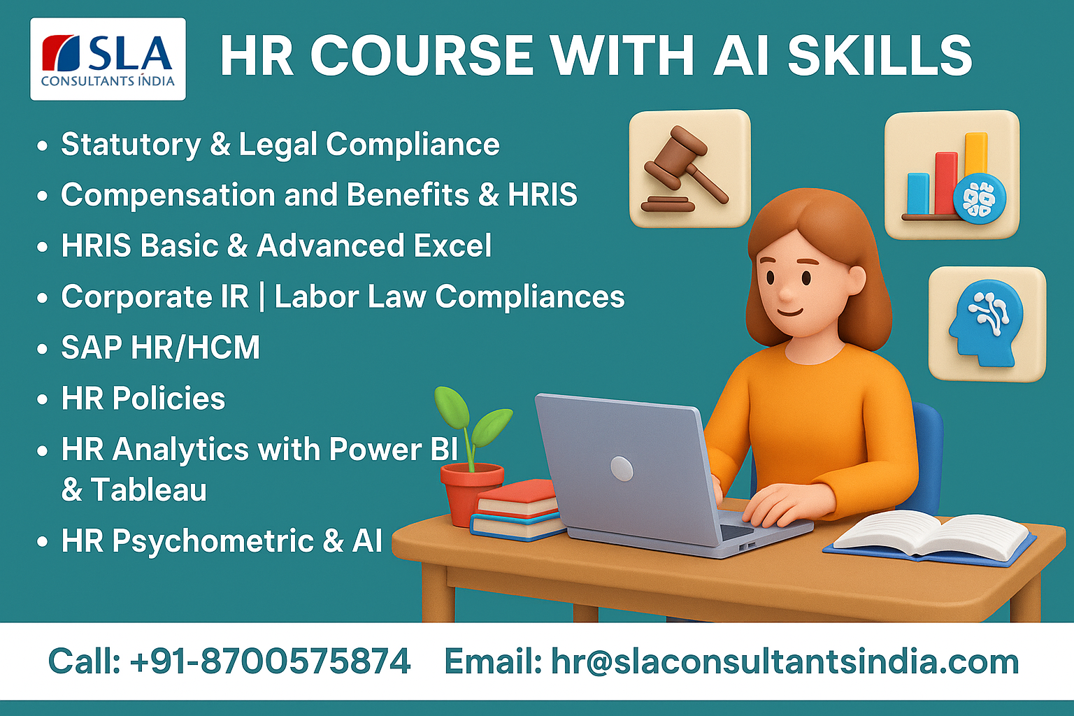 HR Course in Delhi for 2027 Industry-Focused Training, Learn Talent Development, Employee Engagement and Performance Appraisal Techniques | Free SAP HCM and HR Analytics with AI Training by SLA Consultants India