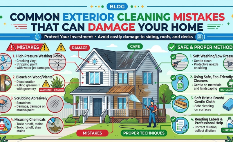 Common Exterior Cleaning Mistakes That Can Damage Your Home